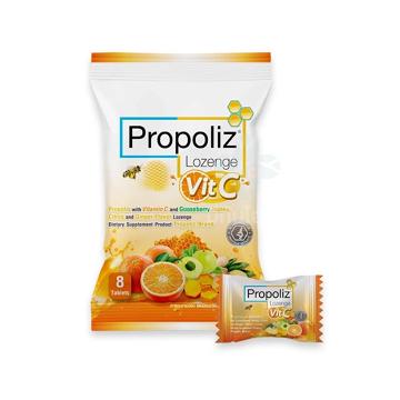 โพรโพลิส ชนิดเม็ดอม Propoliz Lozenge  Plus / Mixs / vitC กลิ่นน้ำผึ้ง มะนาว ขิง ผสมสารสกัดโพรพอลิส