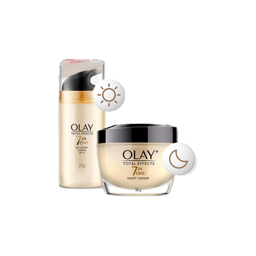 โปรโมชั่น : คู่ Olay Total Effects 7 in 1 Day  Night Cream เซรั่มและครีมลดเลือนริ้วรอย
