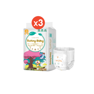 [Low Price 3แพ็ค] Sunny Baby Luxury Pants NB-XXL (x3แพ็ค) แพมเพิสยกลัง ซันนี่เบบี้ กางเกงผ้าอ้อมเด็ก