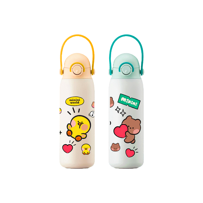 โปรโมชั่น : LocknLock with Line Friends กระติกน้ำเก็บอุณหภูมิพร้อมหูจับซิลิโคน Kids Tumbler ความจุ 500 ml. รุ่น LHC3314LF