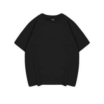 YuenPuen เสื้อยืด Oversize สีดำ ยืนพื้น ไม่ยืด ไม่ย้วย ไม่ต้องรีด เสื้อสีพื้น ผ้า Cotton-Polyester