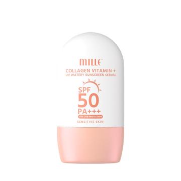 มิลเล่ Mille Collagen Vitamin Watery Sunscreen SPF50 PA+++ กันแดดสูตรน้ำผสมคอลลาเจน ลดสิว 40 ก.
