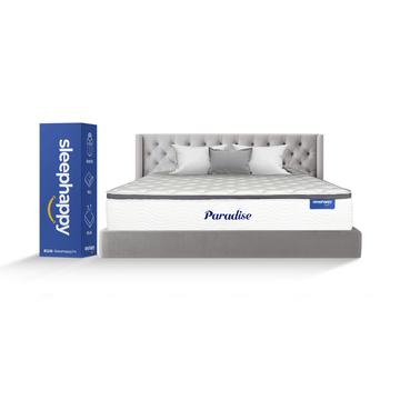 SleepHappy ที่นอนพ็อกเก็ตสปริง เสริมยูโรท็อป รุ่น Paradise หนา 12 นิ้ว ขนาด 3.5, 5, 6 ฟุต หลับสบาย สไตล์โรงแรม 5 ดาว