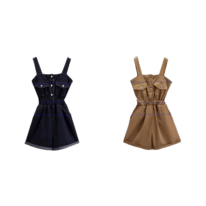 โปรโมชั่น Flash Sale : จั๊มสูท เอี๊ยมยีนส์ ชุดเอี้ยมผู้หญิง มีกระเป๋าล้วงสองใบ ใส่ยางยืดที่เอว 2159