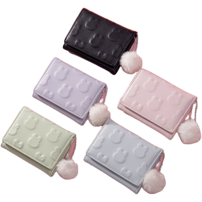 โปรโมชั่น : Seagloca ใหม่ กระเป๋าสตางค์ ใบสั้น หนัง PU พิมพ์ลายกระต่าย สําหรับผู้หญิง No 1557