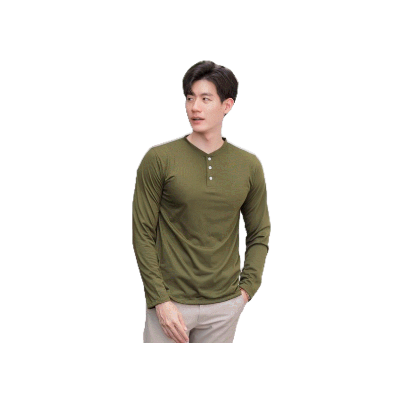 โปรโมชั่น Flash Sale : เสื้อแขนยาว คอกระดุม นุ่ม สบาย ตะเข็บแน่น ไม่ย้วย