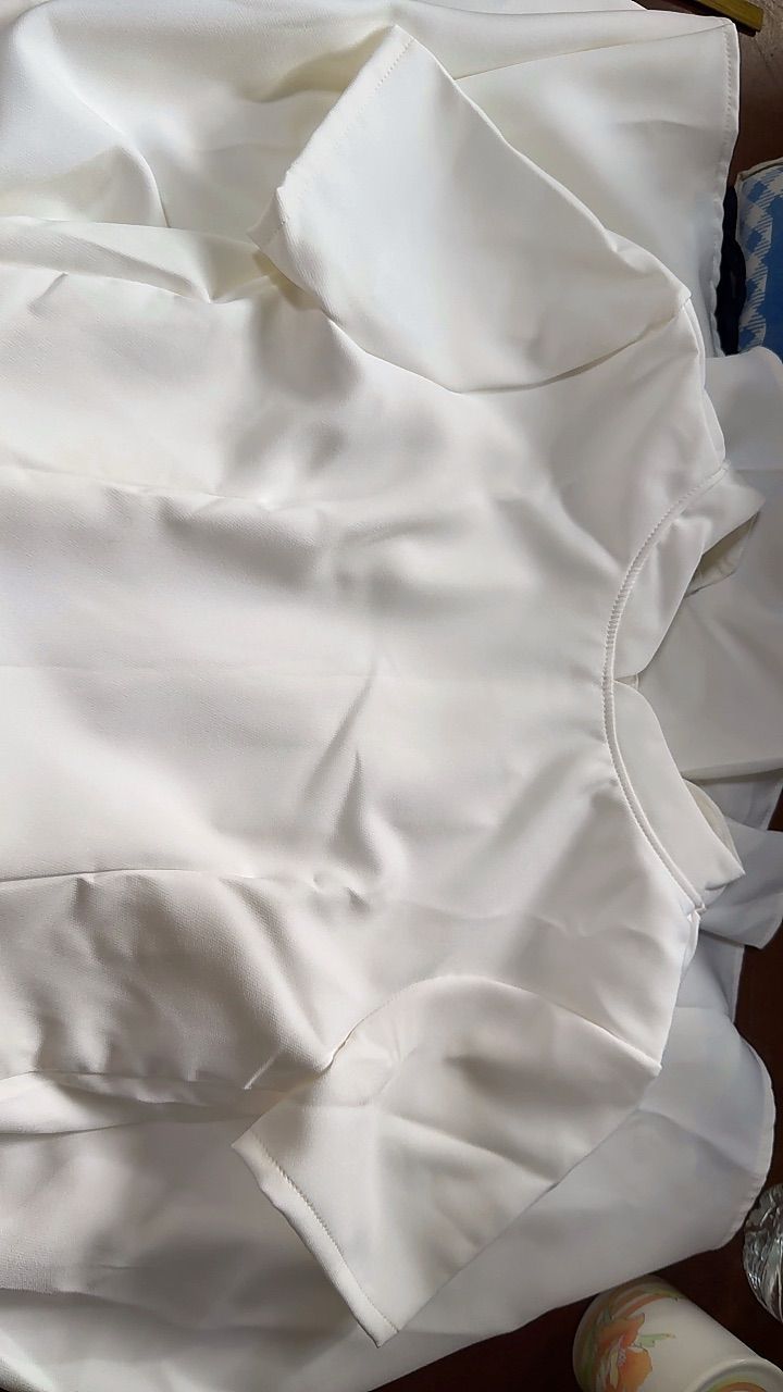 เดรสขาวสุภาพ TEESBRAND Q1612 ทรงบานคอจีน มีซับใน ไซส์ SS-2XL ดูแพง พร้อมส่ง มุมมองที่ 6