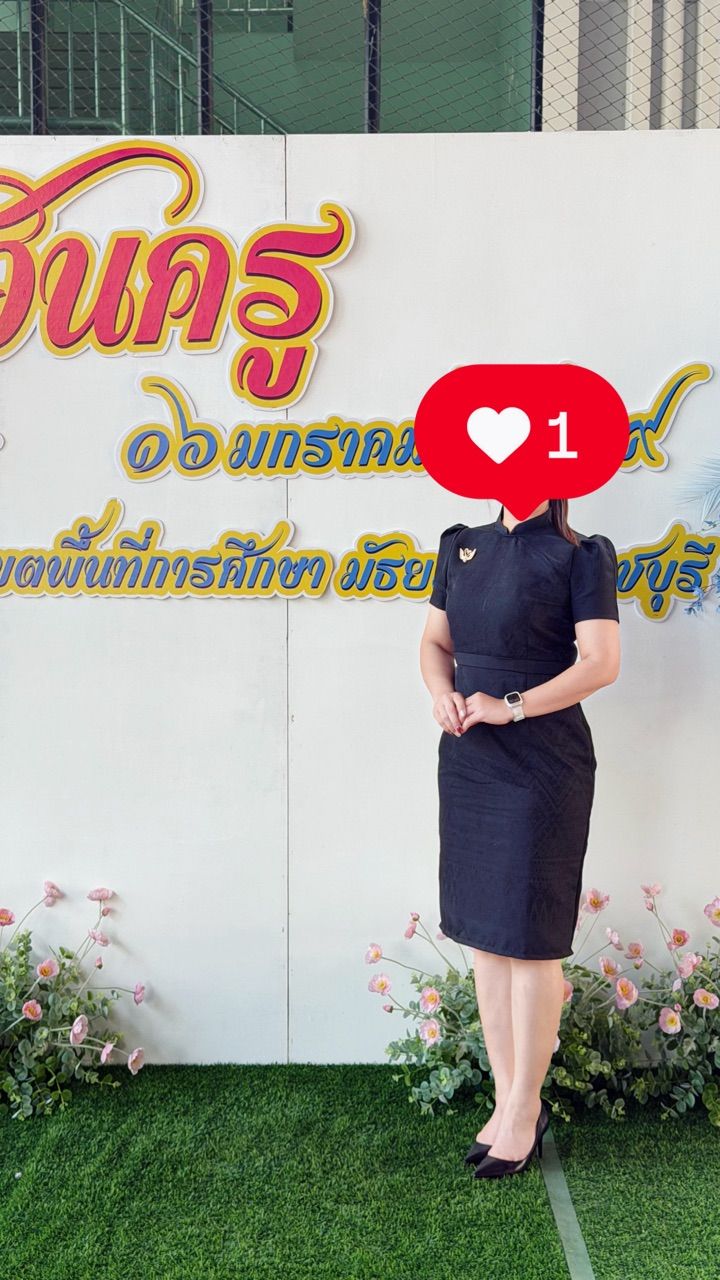 PR163 เดรสผ้าฝ้ายทอลายยกแขน อัดกาวทั้งชุด ไซส์ S-4XL แบรนด์ Preeya เก็บทรงสวย มุมมองที่ 5