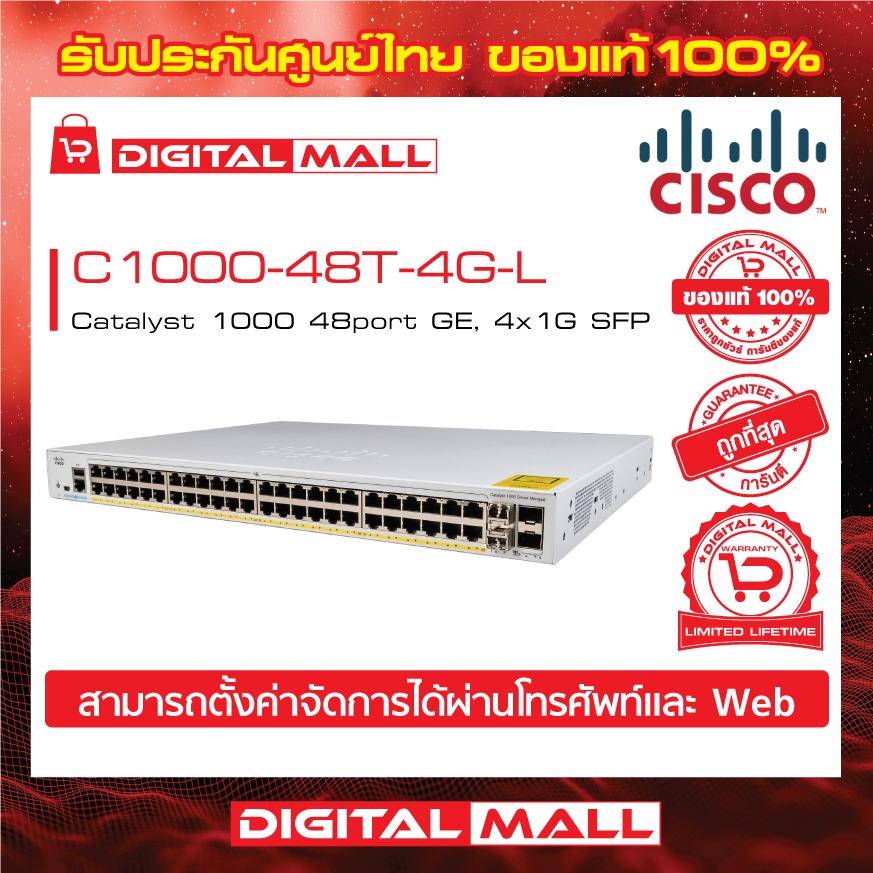 cisco-c1000-48t-4g-l-catalyst-1000-48port-ge-4x1g-sfp-สวิตช์-ประกันศูนย์ไทย