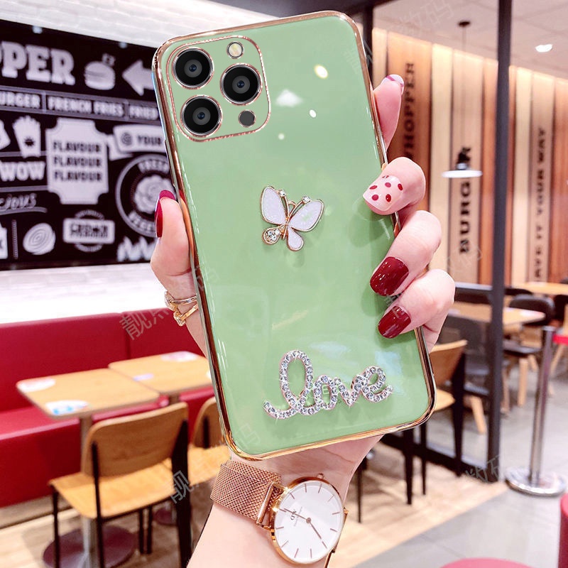 เคสโทรศัพท์สําหรับ-iphone-14-13-12-11-pro-max-มือถือแบบนิ่ม-กันกระแทก-ลายผีเสื้อ-แวววาว-หรูหรา