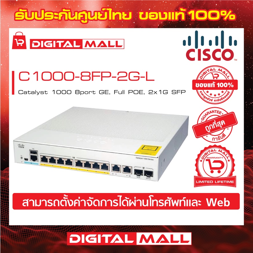cisco-c1000-8fp-2g-l-catalyst-1000-series-switches-8-port-สวิตช์-ประกันศูนย์ไทย