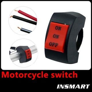 INSMART สวิตซ์แฮนมอเตอร์ไซค์ สวิทซ์ 3 ทาง ปุ่มสวิตช์ไฟหน้า LED สําหรับรถจักรยานยนต์ Motorcycle switch สวิตช์ไฟสปอตไลท์สำหรับไฟสูงและไฟต่ำ