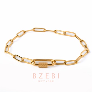 BZEBI กําไลข้อมือ สร้อยข้อมือ สีโรสโกลด์ เครื่องประดับ แฟชั่น ทอง ทองปลอม ทองโคลนนิ่ง เหมือนจริงที่สุด สําหรับผู้หญิง 725b