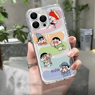 เคสโทรศัพท์มือถือ แบบใส ลายการ์ตูนชินจังน่ารัก สําหรับ iphone 14promax 13 12 11 7Plus 7 8 X XR XSMax