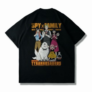 วัสดุผ้าฝ้ายบริสุทธิ์ สะดวกสบาย❃❈☎อะนิเมะ Spy Play House พิมพ์เสื้อยืดแขนสั้นหลวมผู้ชายผู้หญิง