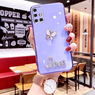 เคสโทรศัพท์สําหรับ Samsung A71 A51 A31 A50 A30 A20 A10 A11 A10S A20S A21S มือถือแบบนิ่ม กันกระแทก ลายผีเสื้อ หรูหรา