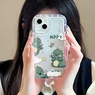 เคสโทรศัพท์มือถือ ลายไดโนเสาร์ สีเขียว สําหรับ iphone 14promax 11 13 12 7Plus X XS Max