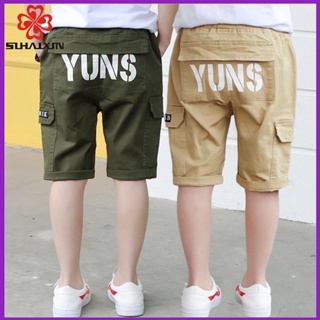 สินค้า 3-15Y Boys Shorts Cotton Kids Bottoms Five Point thin Section Breathable Short Pants Size:110-160