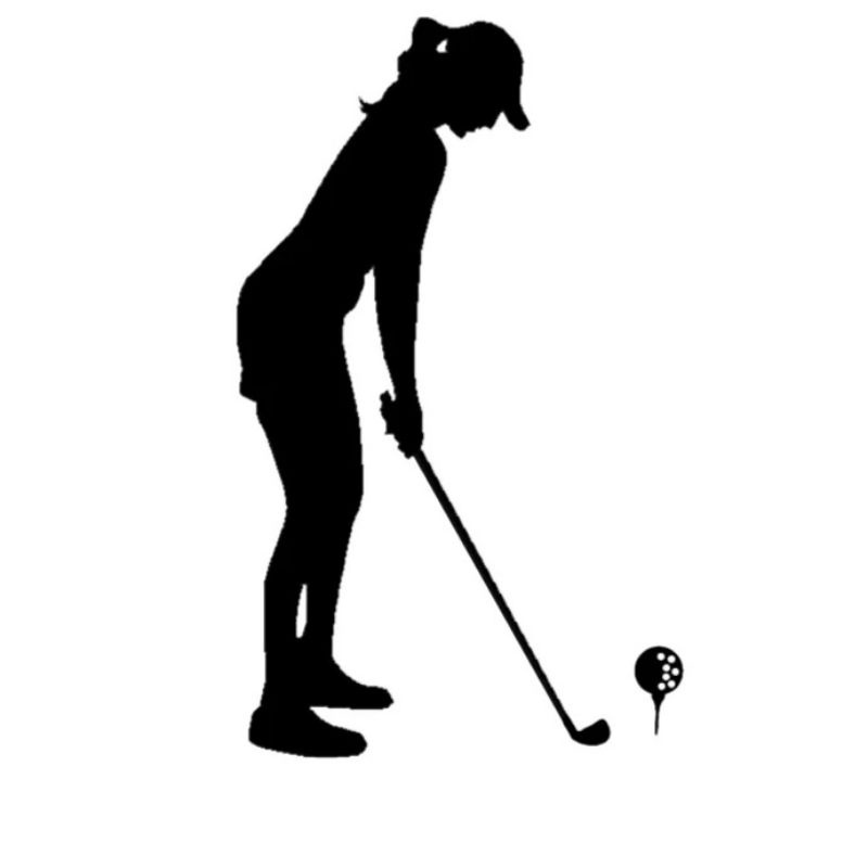 ladies-golf-car-sticker-สติ๊กเกอร์ติดรถ-9-5x15-7-cm-golf-sticker
