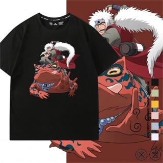 ☈Anime Naruto Jiraiya เสื้อยืดแขนสั้นคู่ผ้าฝ้ายสําหรับผู้ชาย 2 มิติ