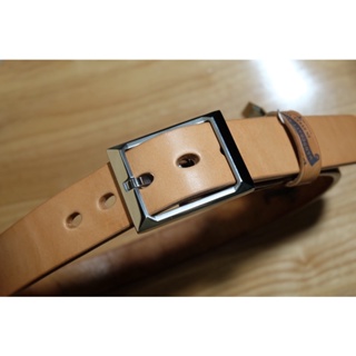 Hermann-Oak beltsmith craft 6.0-6.5 mm Titanium buckle สุดยอดของเข็มขัดหนังวัวฟอกฝาด