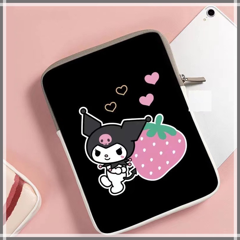 kuromi-pu-waterproof-computer-bag-cartoon-sanrio-laptop-bag-13inch-12-13-14-15-inches-ipad-bag-for-ipad10-2-pro11-10-5