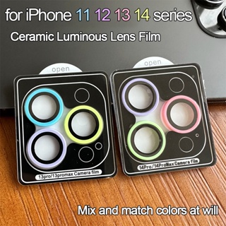 ฟิล์มกันรอยกล้อง เรืองแสง สําหรับ iPhone 14 13 12Pro promax iPhone 14 promax 13 mini