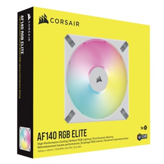Corsair iCUE AF140 RGB ELITE 140mm PWM Fan ( White ) for PC, CO-9050159-WW