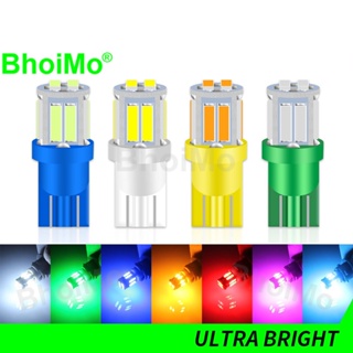 Bhoimo หลอดไฟ Led T10 W5W 168 192 10Smd 7020 คุณภาพสูงสําหรับติดรถยนต์รถจักรยานยนต์สีขาวสีเหลืองอําพัน