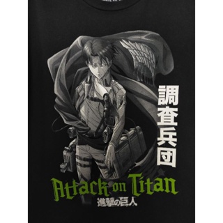 เสื้อยืด มือสอง ลายการ์ตูน อนิเมะ Attack on Titan อก 44 ยาว 29