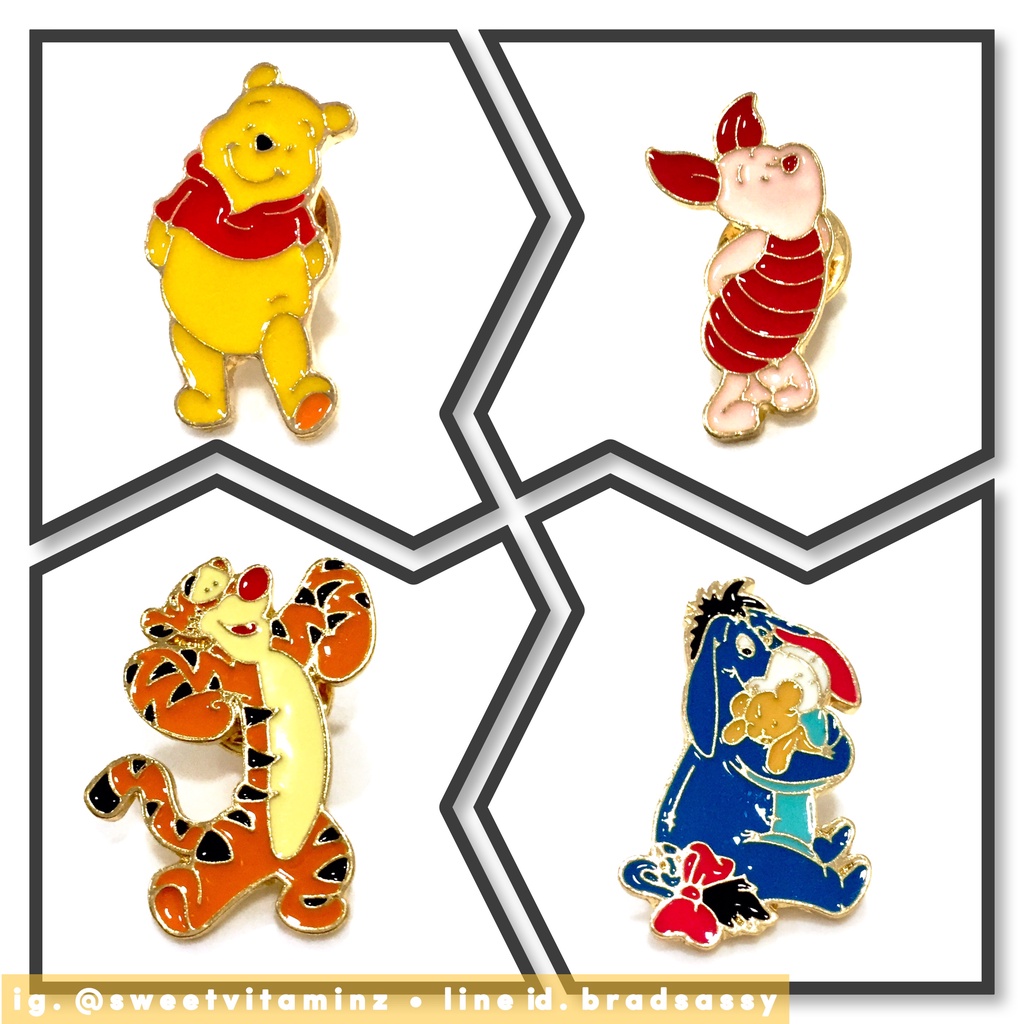 pooh-brooch-เข็มกลัดหมีพูห์-เข็มกลัด-tigger-เข็มกลัด-piglet-เข็มกลัดอียอ