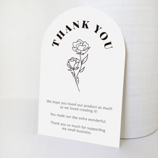 30 ชิ้น / แพ็ค สีชมพู สีขาว ดอกไม้ Thank You สําหรับสนับสนุนธุรกิจขนาดเล็กของฉัน การ์ดขอบคุณ สินค้าโภคภัณฑ์ บรรจุภัณฑ์ การ์ดของขวัญ อุปกรณ์ตกแต่ง