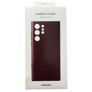 Samsung Official Galaxy S22 Ultra Leather Cover ( Burgundy ), EF-VS908LEEGWW