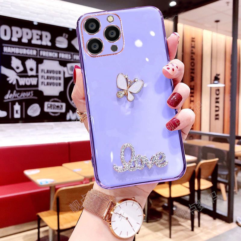 เคสโทรศัพท์สําหรับ-iphone-14-13-12-11-pro-max-มือถือแบบนิ่ม-กันกระแทก-ลายผีเสื้อ-แวววาว-หรูหรา