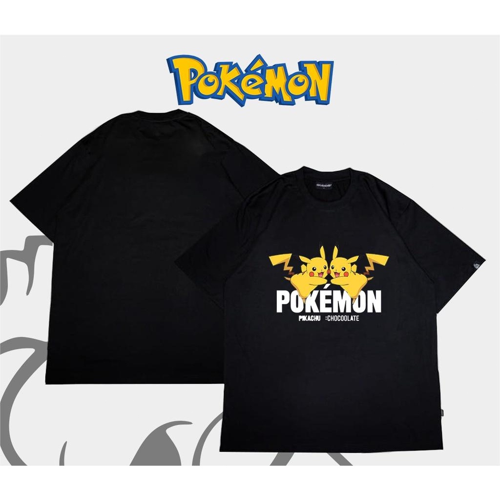 สะดวกสบายเสื้อยืด-เสื้อยืดลายกราฟิก-pok-mon-pikachu-pokemon-cotton-tshirt-anime-ออกแบบเสื้อ