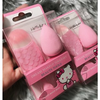 แปรงKITTY makeup brush dream makeup brush set แปรงลงรองพื้น มาพร้อมฟองน้ำรูปไข่