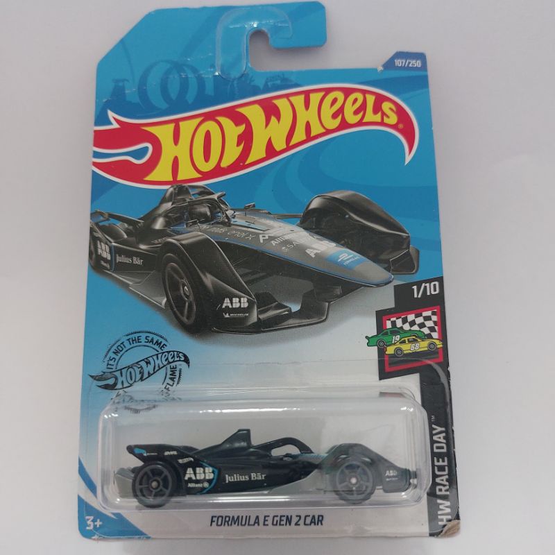 Voiture Hot Wheels Formula E GEN 2 Race Ray 2019 - 1/64, Argentée, Occasion Très Bon état