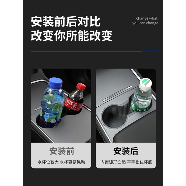 tesla-model-3-y-2023-ใช้ได้กับ-tesla-model3-y-เซ็นทรัลคอนโทรลที่วางแก้วน้ำซิลิโคน-coaster-limiter-อุปกรณ์เสริมการปรับเ