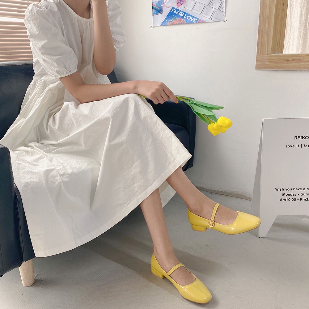 iss721-รองเท้าแมรี่เจน-mary-jane-สไตล์เกาหลี-รองเท้ารัดส้นส้นสูงใหม่สำหรับผู้หญิง-แนวคุณหนู-ใส่สบาย-เดินง่าย