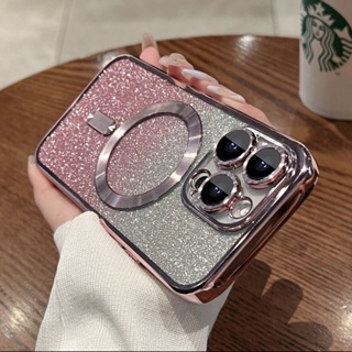 ❀【Pink/Black/Gold】Gradient glitter paper เคส compatible for iphone 11 pro max 12 pro max 13 pro max 14 pro max case