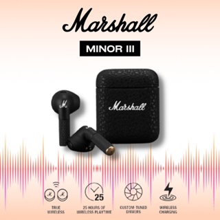 สินค้า ✨พร้อมส่ง🌟MARSHALL MINOR III BLACK - หูฟังบลูทูธ, หูฟังไร้สาย, true wireless, tws  [รับประกัน 5 ปี]