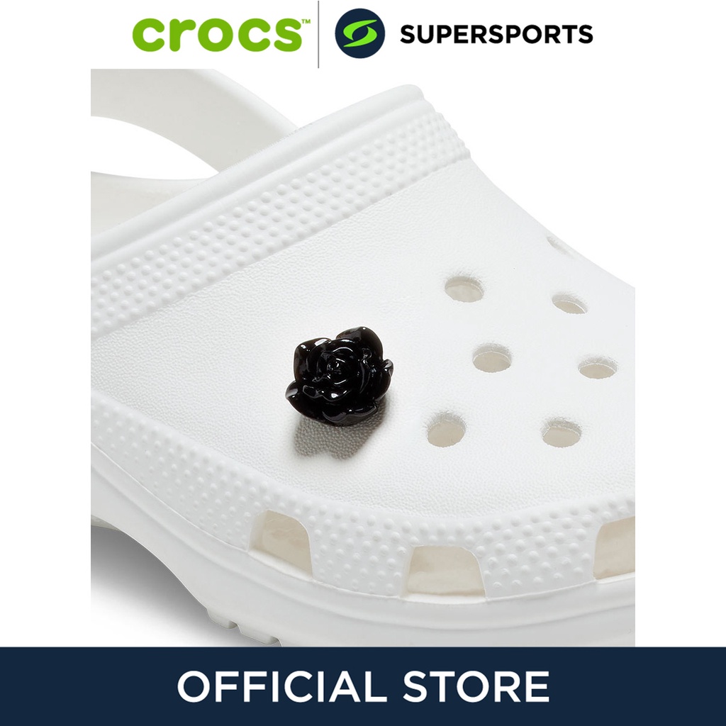 CROCS Jibbitz Black Flower ตัวติดรองเท้า Shopee Thailand