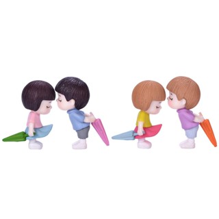4 ชิ้น / เซต การ์ตูน ร่มคู่รัก เพชรประดับ Diy มินิ ฟิกเกอร์ นางฟ้า ตกแต่งสวน มอส สวนขวด ภูมิทัศน์ขนาดเล็ก * ---