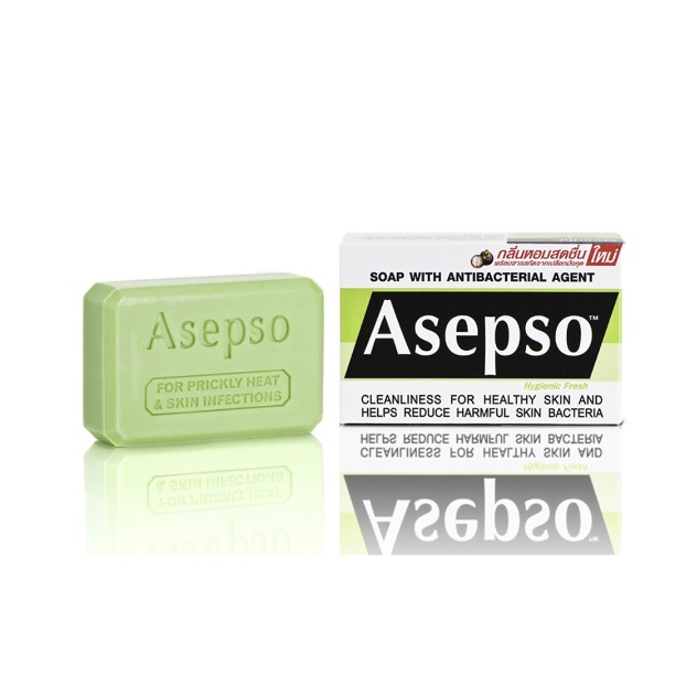 asepso-hygienic-fresh-อาเซปโซ-สบู่ก้อน-สูตรไฮจินิคเฟรช-ต้านเชื้อแบคทีเรียและยับยั้งเชื้อรา-ขนาด-80กรัม-แพ็ค12-ก้อน