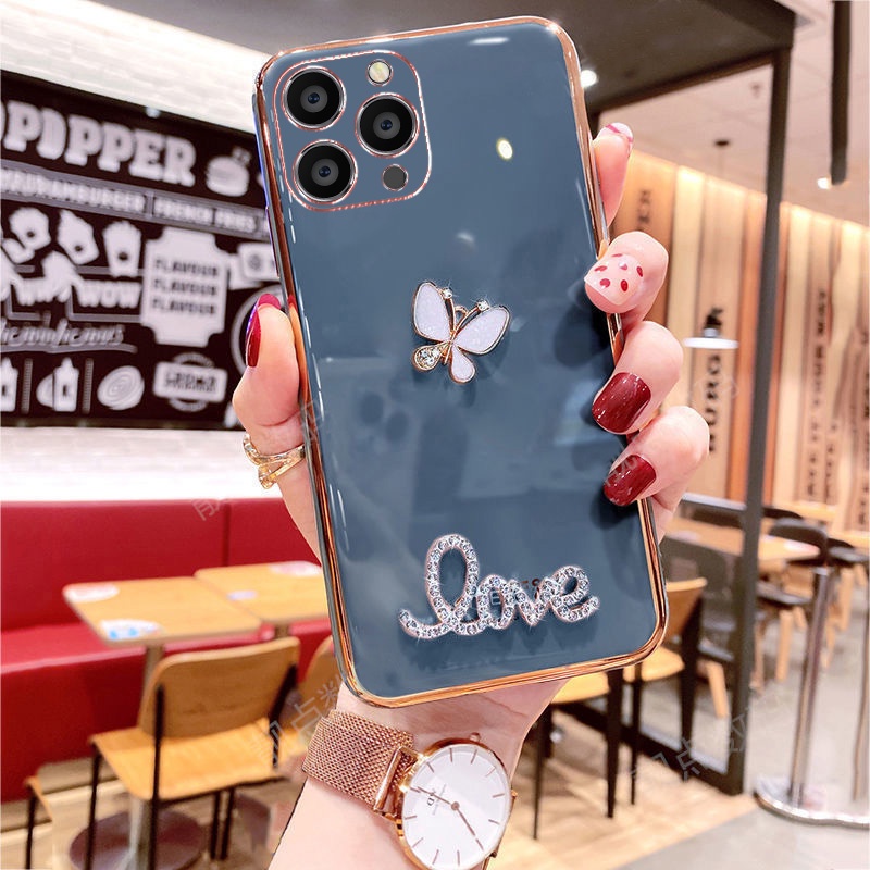 เคสโทรศัพท์สําหรับ-iphone-14-13-12-11-pro-max-มือถือแบบนิ่ม-กันกระแทก-ลายผีเสื้อ-แวววาว-หรูหรา