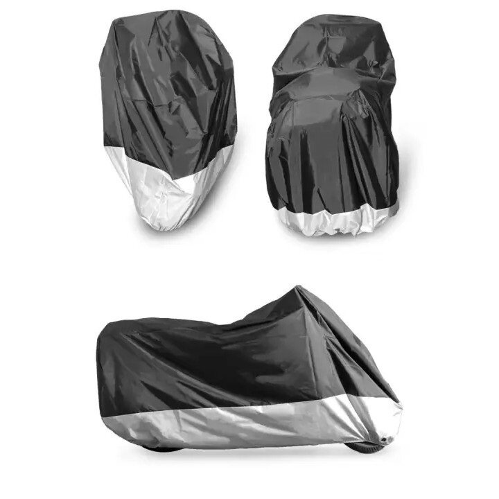 ผ้าคลุมมอเตอร์ไซค์-vespa-gts-สีเทาดำ-เนื้อผ้าอย่างดี-ผ้าคลุมรถมอตอร์ไซค์-motorcycle-cover-gray-black-color