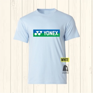 YONEX (A) WHITE Badminton T-Shirt 100% cotton unisex men/women/ladies  baju hitam putih merah biru lelaki/perempuan_01