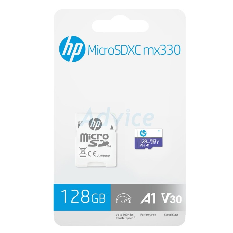 ภาพหน้าปกสินค้าHP 128GB Micro SD Card ไมโครเอสดีการ์ด HP HFUD128-MX330 (U3 100MB/s,) จากร้าน advice_officialshop บน Shopee