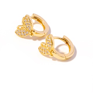 ภาพหน้าปกสินค้าjewelry ต่างหูผู้หญิงทอง 18K ต่างหูผีเสื้อสีทองคู่รักต่างหูโรแมนติก 446e ที่เกี่ยวข้อง
