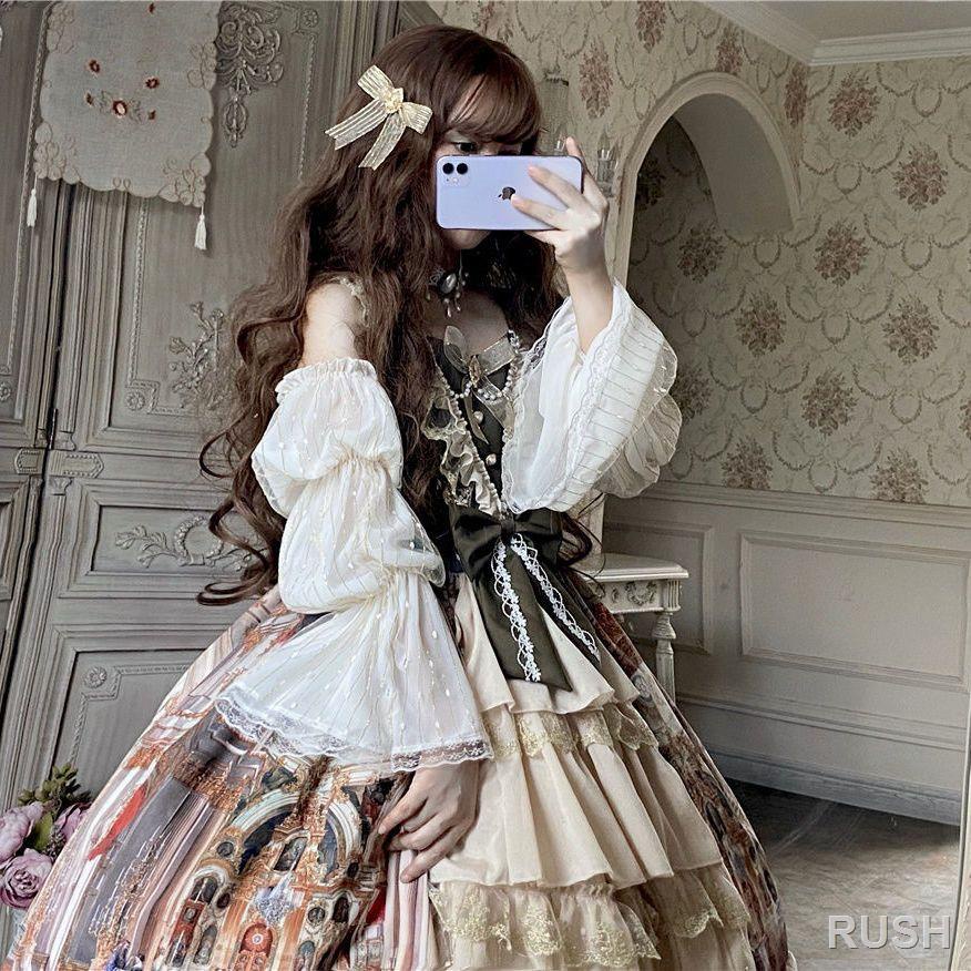 lolita-กระโปรงแขวน-versailles-ภาพวาดสีน้ำมันของพระราชวัง-cla-สง่างาม-ชุดกระโปรง-jsk-กระโปรงแขวน